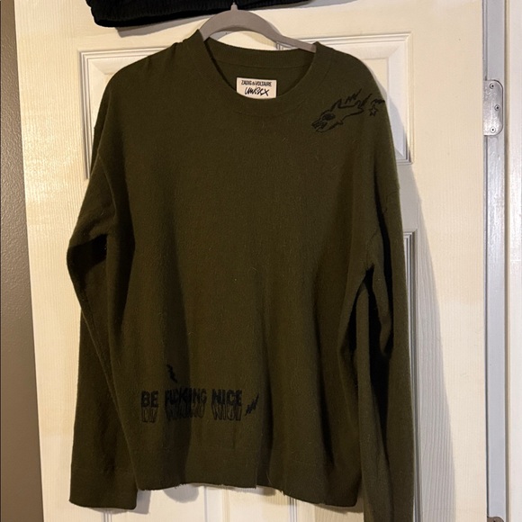 Zadig & Voltaire Unisex Dark Green Sweater,New Products : American Fashion Style Bags On Sale